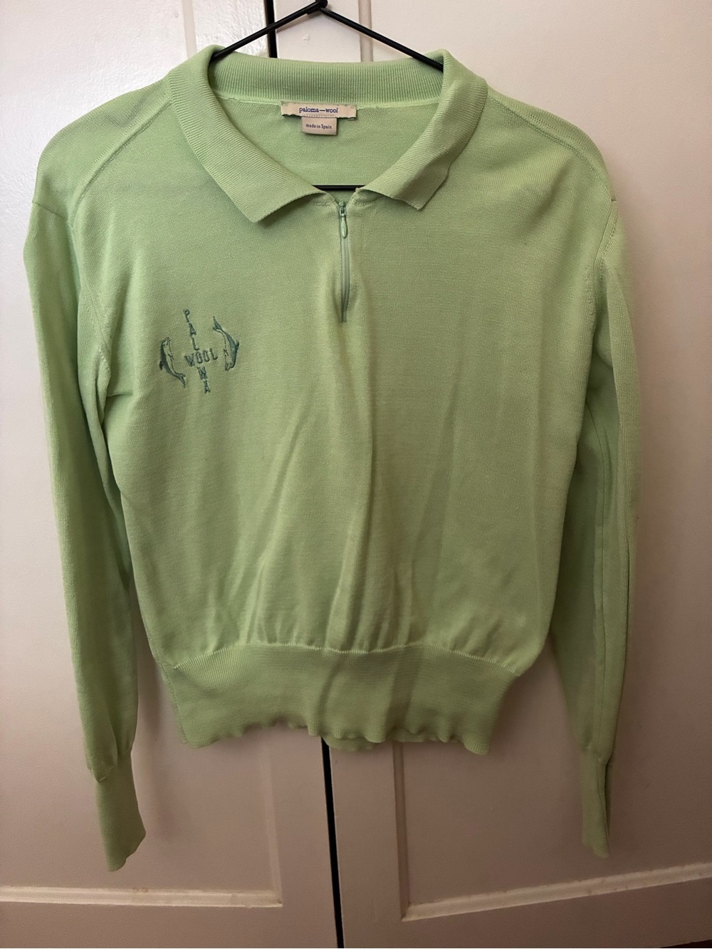 Paloma Wool Light Green Polo Sweater